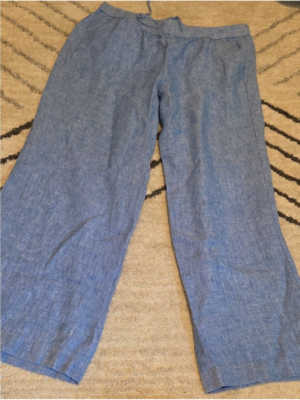 Talbots - Blue Wide-Leg Linen Pants